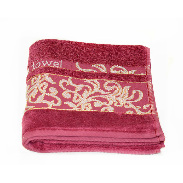 Полотенце Jacquard, размер 50х90 см, бургунди, махра 480 г/м2