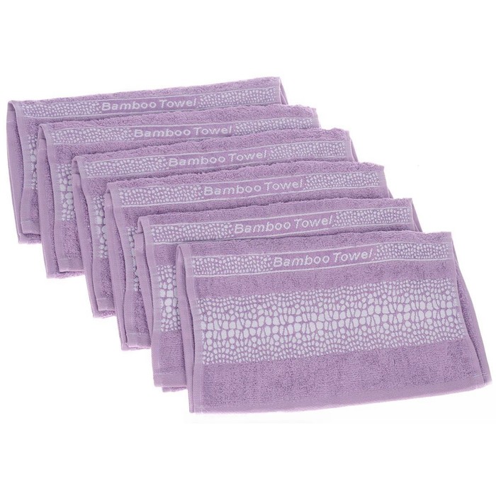 Набор пототенец Crocodile, размер 30х50 см-6 шт., лиловый, махра 480 г/м2