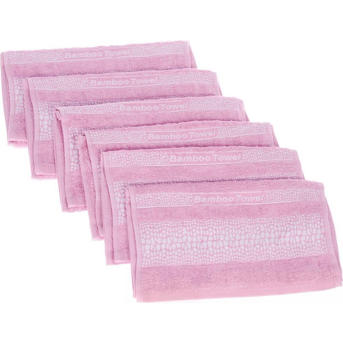 Набор пототенец Crocodile, размер 30х50 см-6 шт., роза, махра 480 г/м2