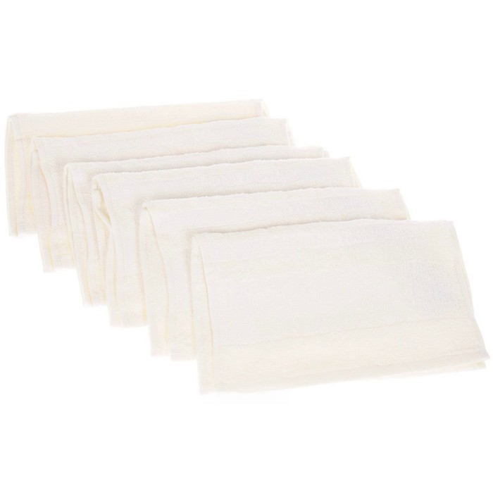 Набор пототенец Crocodile, размер 30х50 см-6 шт., кремовый, махра 480 г/м2