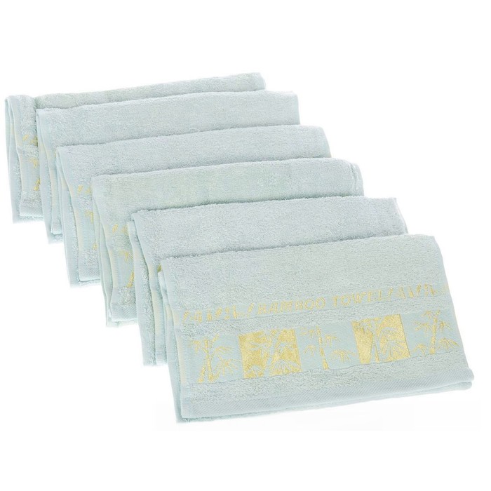 Набор пототенец Bamboo Gold, размер 30х50 см-6 шт., мятный, махра 480 г/м2