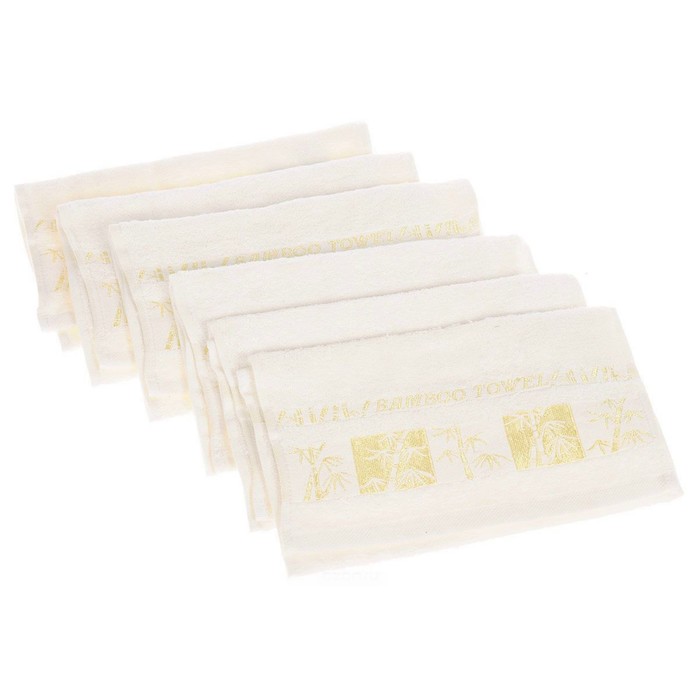Набор пототенец Bamboo Gold, размер 30х50 см-6 шт., кремовый, махра 480 г/м2