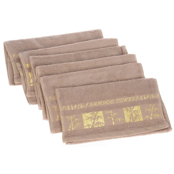 Набор пототенец Bamboo Gold, размер 30х50 см-6 шт., мокко, махра 480 г/м2