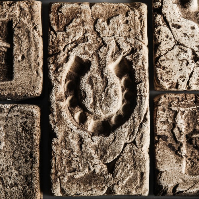 Плитка-кирпич "Подкова", бежевая, шамотная керамика