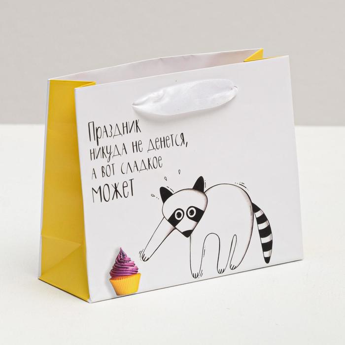 Пакет ламинированный горизонтальный «Енотик и кексик», S 12 × 15 × 5,5 см