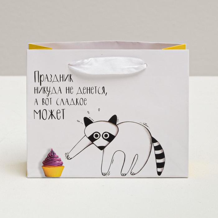Пакет ламинированный горизонтальный «Енотик и кексик», S 12 × 15 × 5,5 см