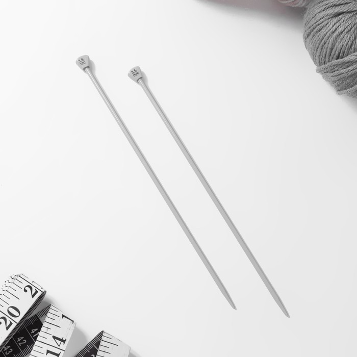 Спицы для вязания, прямые, d=3,5мм, 20см, 2шт