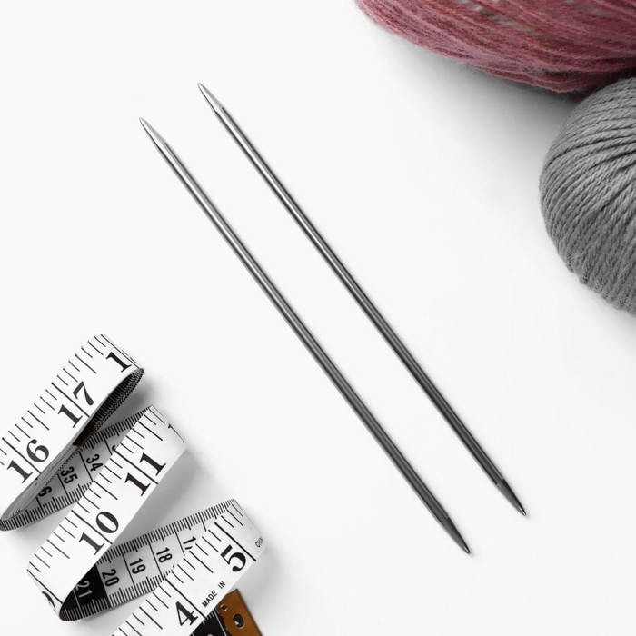 Спицы для вязания, прямые, d=5мм, 20см, 2шт