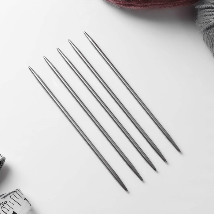 Спицы для вязания, чулочные, d=4,5мм, 15см, 5шт
