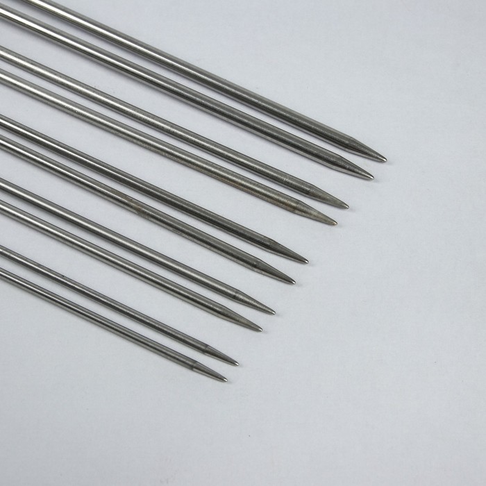 Набор спиц для вязания, d=2-7мм, 25см, 10 пар