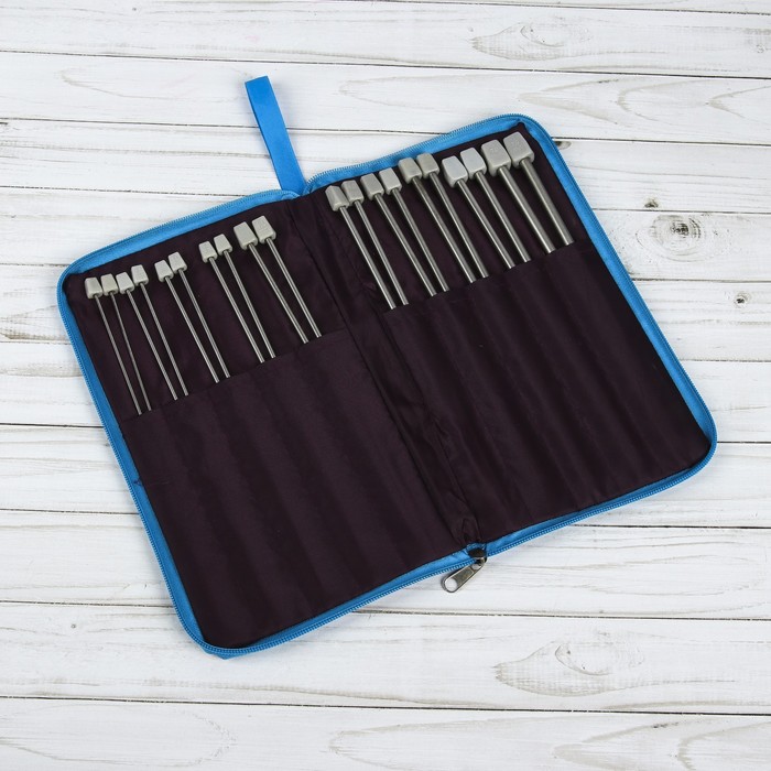 Набор спиц для вязания, d=2-7мм, 25см, 10 пар