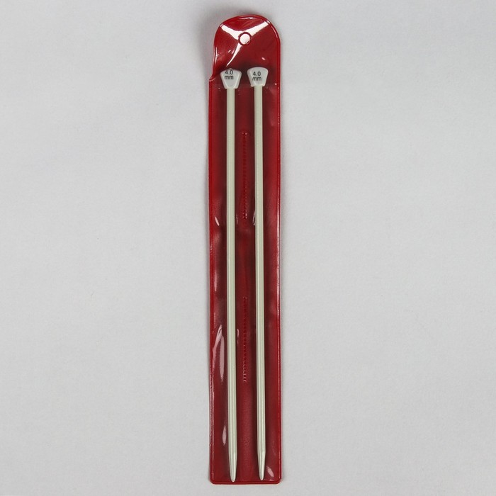 Спицы для вязания, прямые, d=4мм, 20см, 2шт