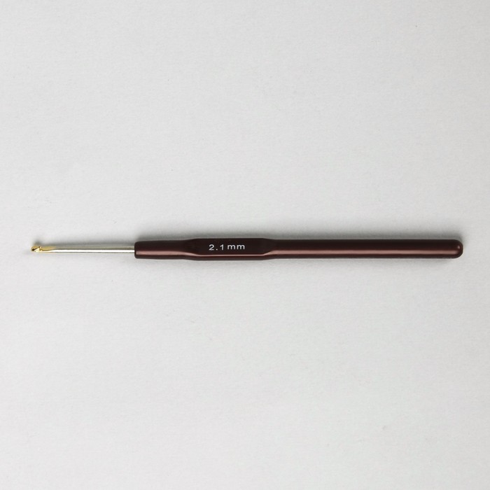 Крючок для вязания, с золотой головкой, 14см, d=2,1мм