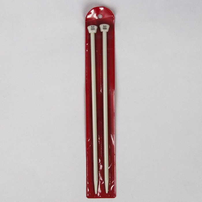 Спицы для вязания, прямые, d=5мм, 20см, 2шт