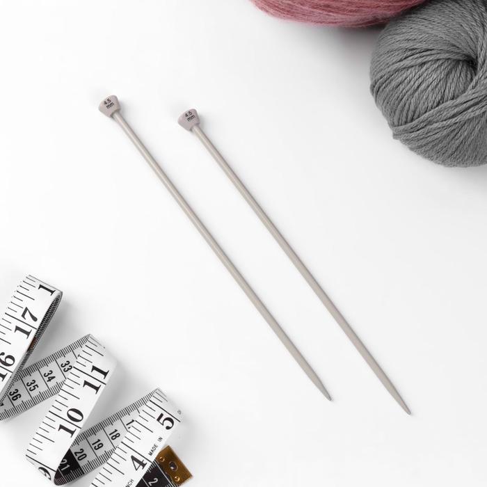 Спицы для вязания, прямые, d=4,5мм, 20см, 2шт