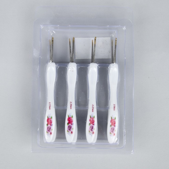 Набор крючков для вязания, с золотой головкой, d=1-2,75мм, 14см, 8шт