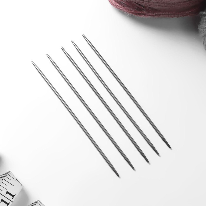 Спицы для вязания, чулочные, d=3,5мм, 15см, 5шт