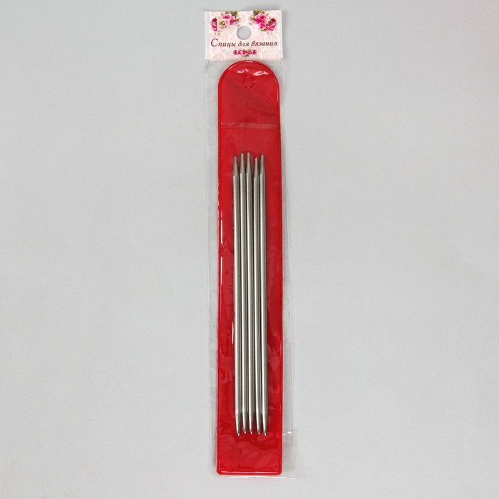 Спицы для вязания, чулочные, d=3,5мм, 15см, 5шт