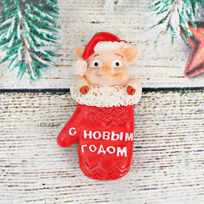 Магнит полистоун "С Новым Годом!"