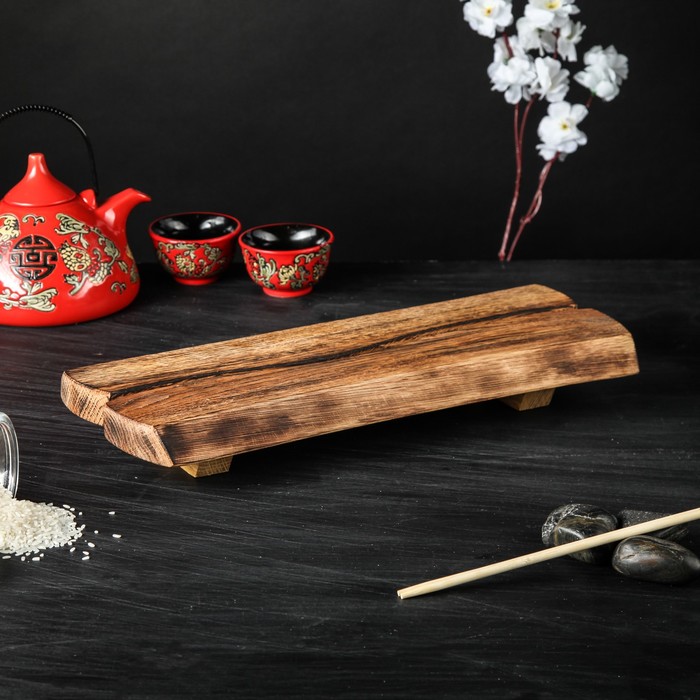 Подставка-поднос для суши "Старая Прага", массив дуба, 45 х 15 см