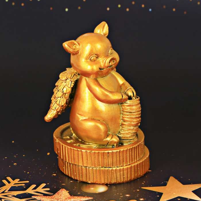 Копилка-Свинка "К деньгам", 7,3 х 9 см