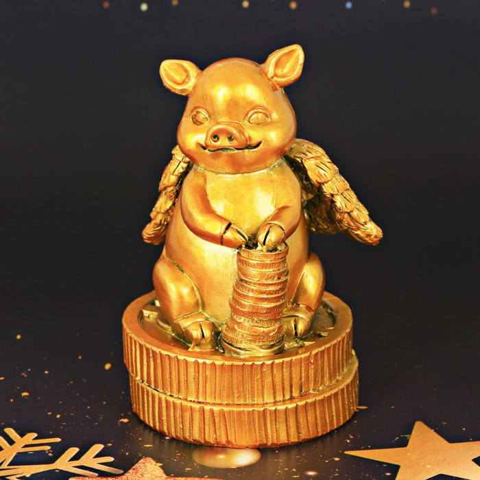 Копилка-Свинка "К деньгам", 7,3 х 9 см