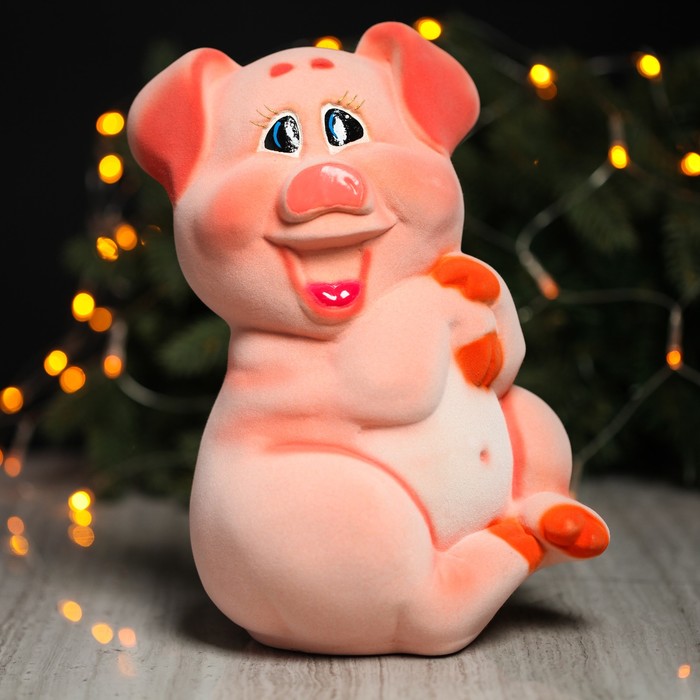 Копилка "Поросёнок Нюша" большая, флок, микс