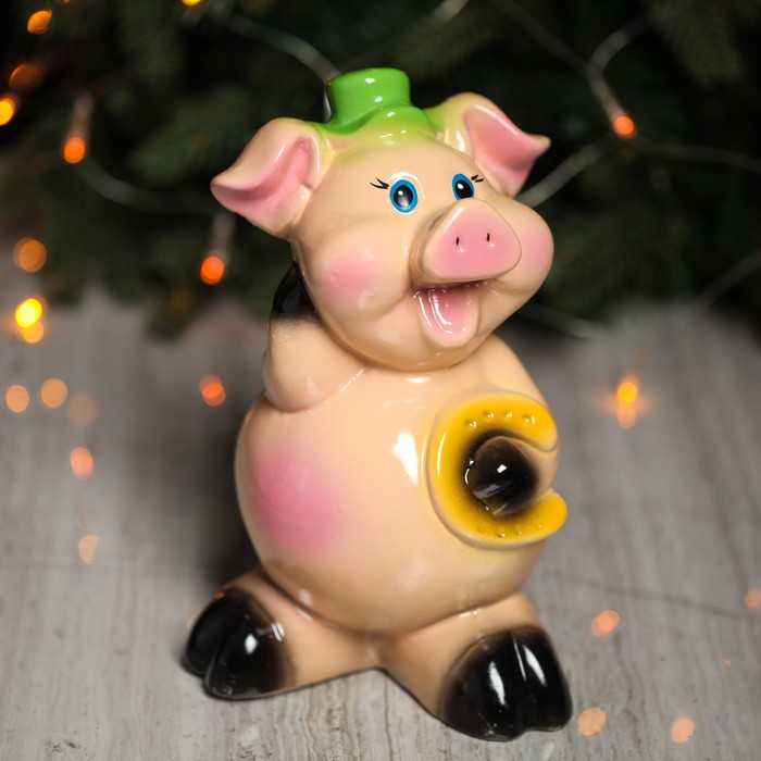 Копилка "Свинка с подковой"