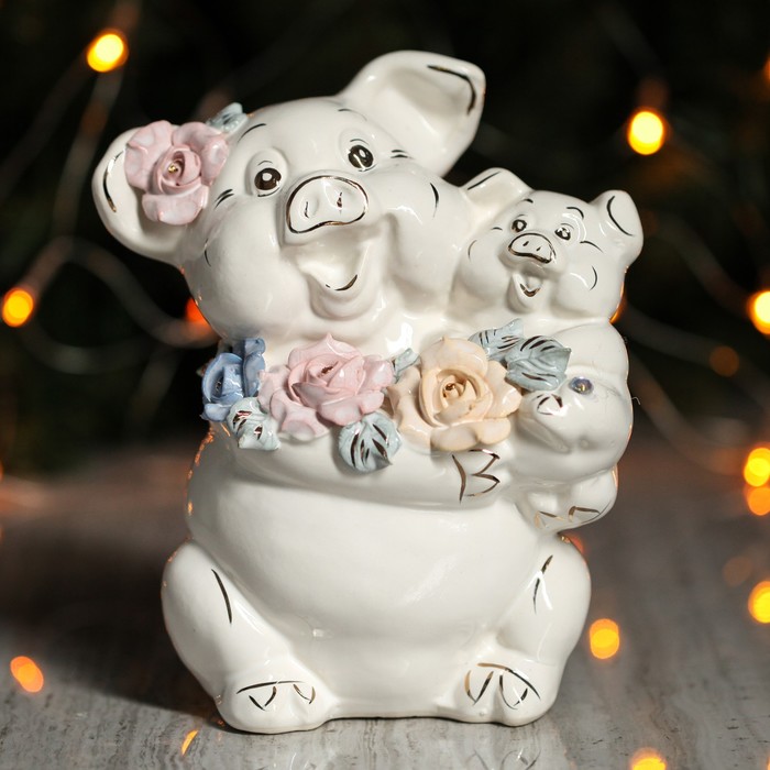 Копилка "Свинка мама" лепка