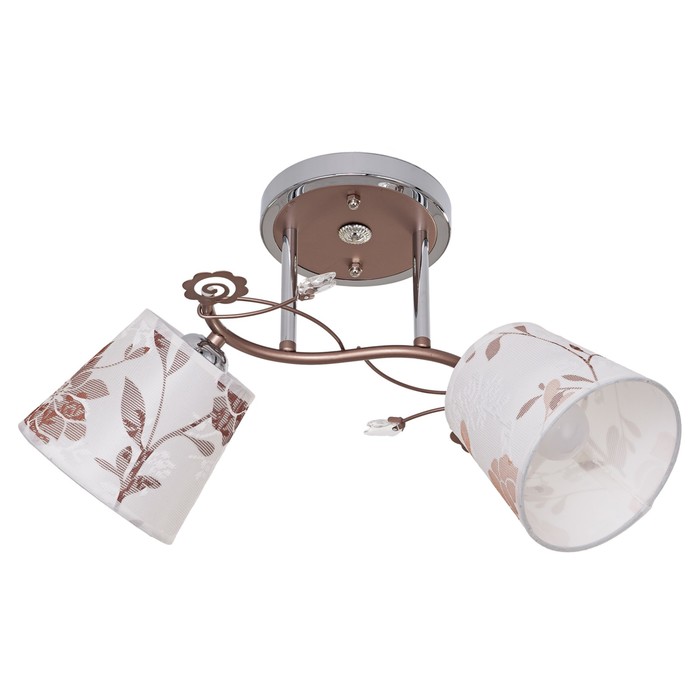 Люстра "Медея" 2x40Вт E27 золото-серый-хром 52х32х21см.