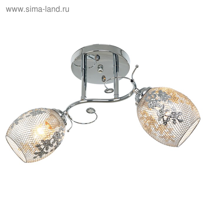 

Люстра "Рошель" 2x60Вт E27 хром 48х31х26см.