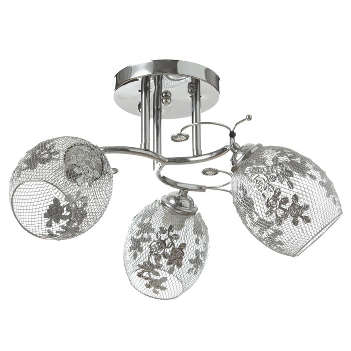 Люстра "Рошель" 3x60Вт E27 хром 42х42х26см.