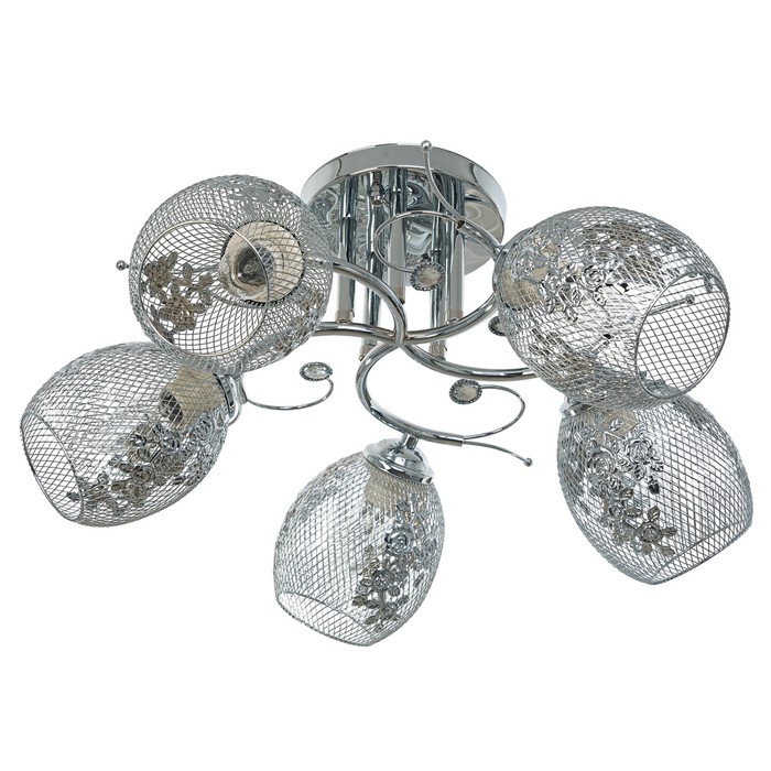 Люстра "Рошель" 5x60Вт E27 хром 44х44х26см.