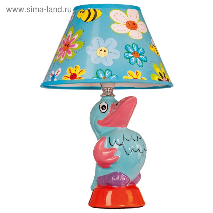 Настольная лампа «Птичка», 1хE14, 40Вт синий 20х20х30 см.