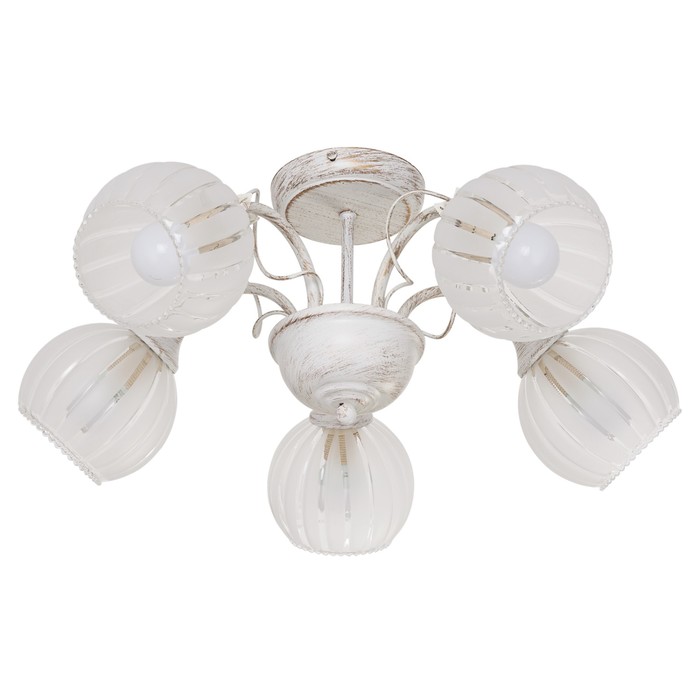 Люстра  "Азера" 5х40Вт E14 белый 54х54х24см.