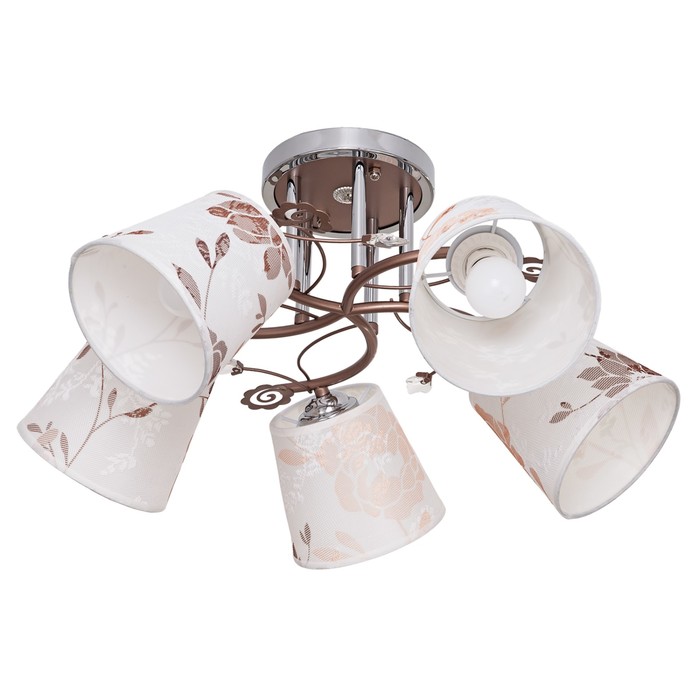 Люстра "Медея" 5x40Вт E27 золото-серый-хром 64х52х21см.