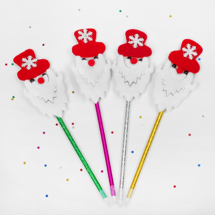 Ручка "Дед Мороз" со снежинкой