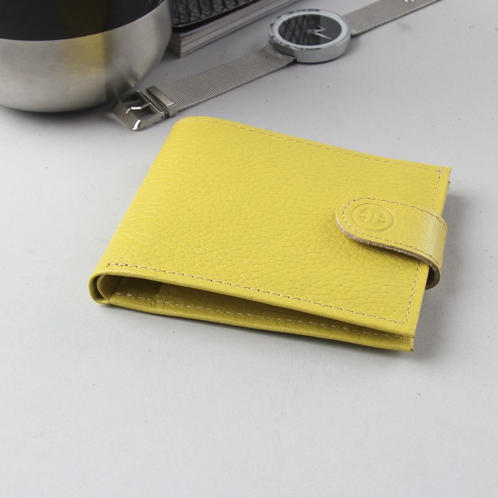 Кошелёк женский, для кредиток, отдел для монет, флотер, цвет жёлтый
