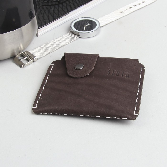 Портмоне мужское, 2 отдела, шора, цвет тёмно-коричневый матовый