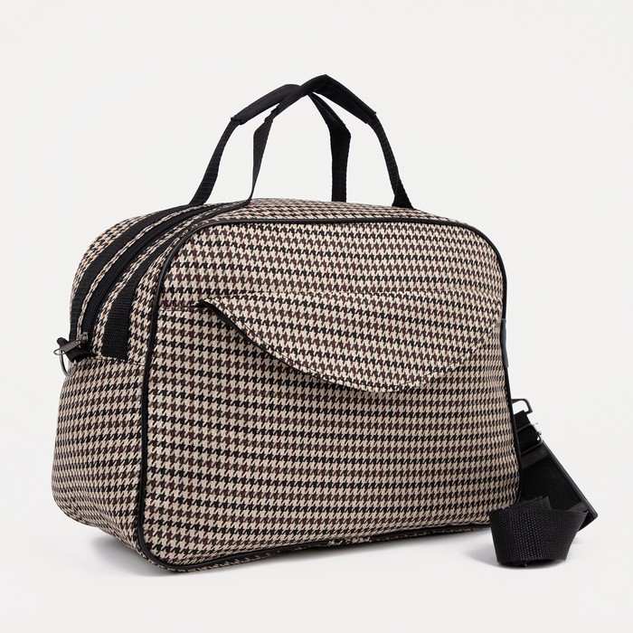 Сумка дорожная "Клетка", отдел на молнии, наружный карман