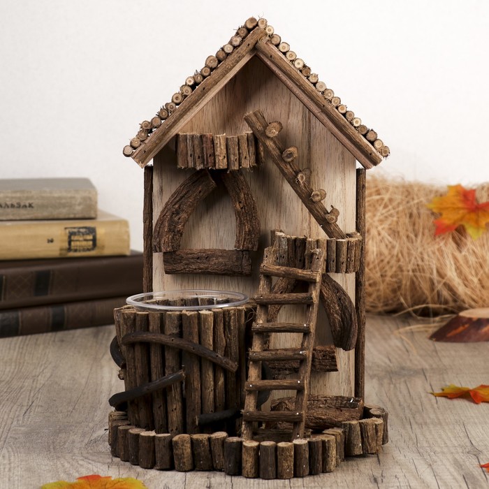 Сувенир дерево "Домик на дереве и колодец" 32х20,5х16 см