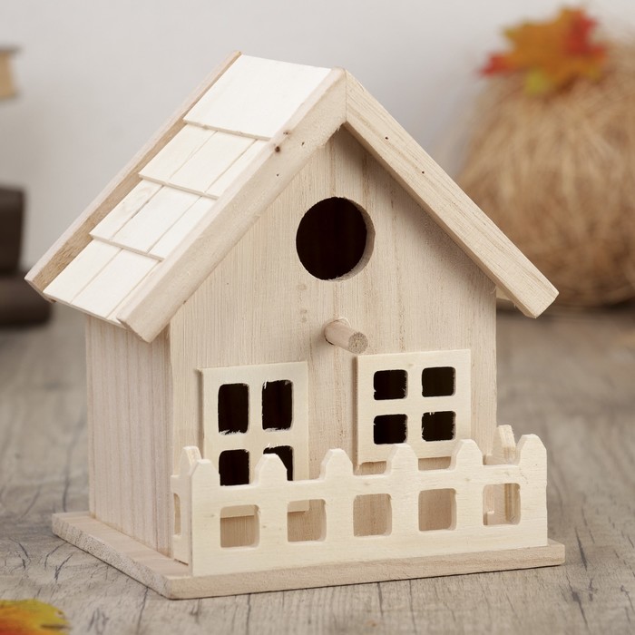 Основа для росписи дерево "Домик-скворечник" 15х12,5х17 см