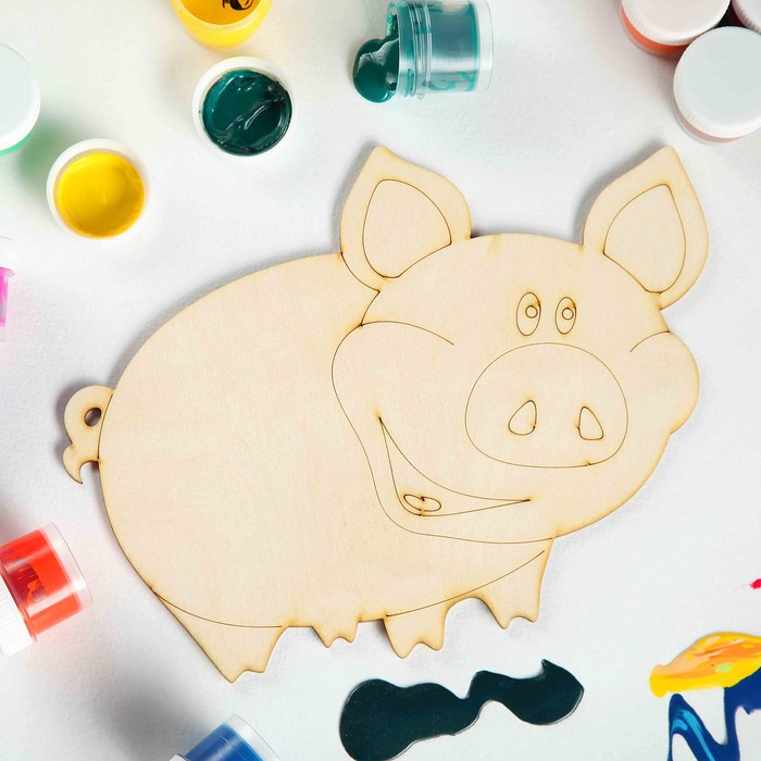 Доска разделочная под роспись "Пятачок", Символ Года 2019, 25х20см