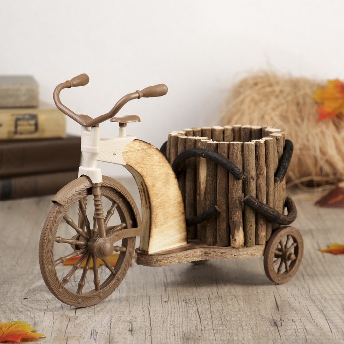 Корзина декоративная "Велосипед" форма сердце 18,5х28х13,5 см