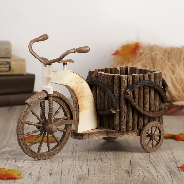 Корзина декоративная "Велосипед" форма квадрат 18,5х28,5х13 см