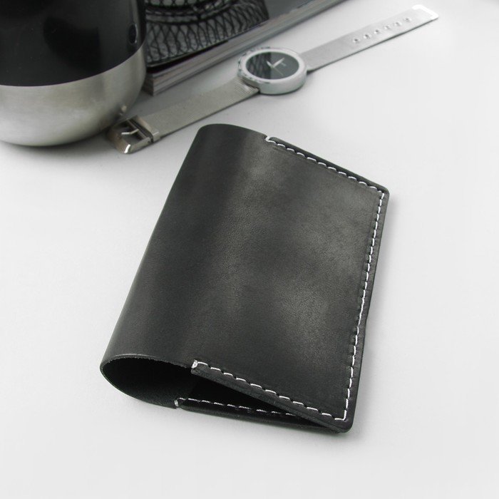 Обложка для паспорта, шора, цвет черный матовый