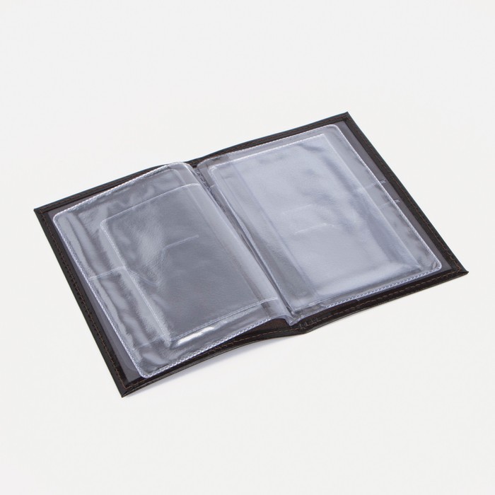 Обложка для автодокументов, шик, цвет коричневый