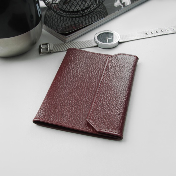 Обложка для документов, флотер, цвет бордовый