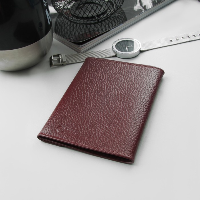 Обложка для документов, флотер, цвет бордовый