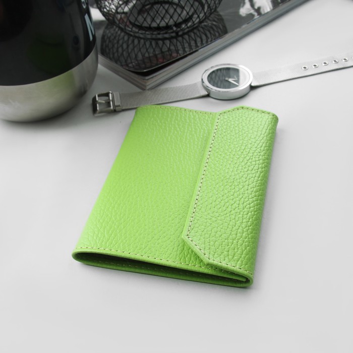 Обложка для документов, флотер, цвет салатовый